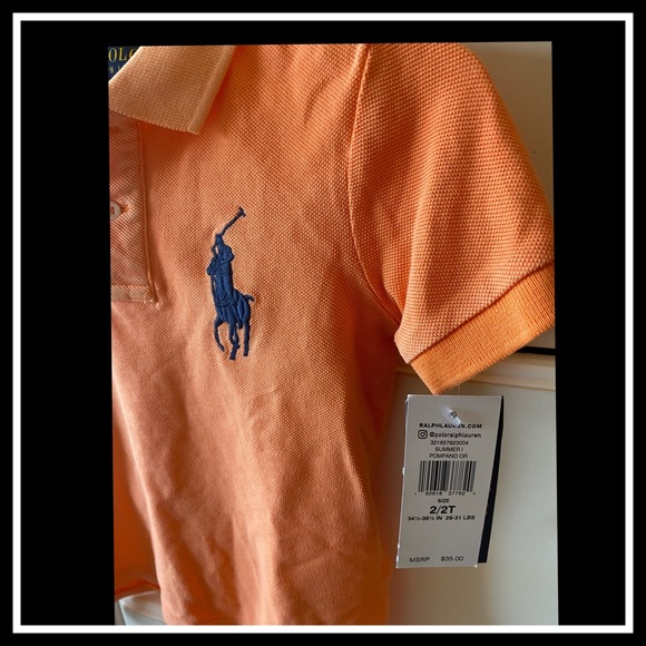 Toddler Boys Faded Orange Shirt Polo Ralph Lauren - Picture 3 of 4